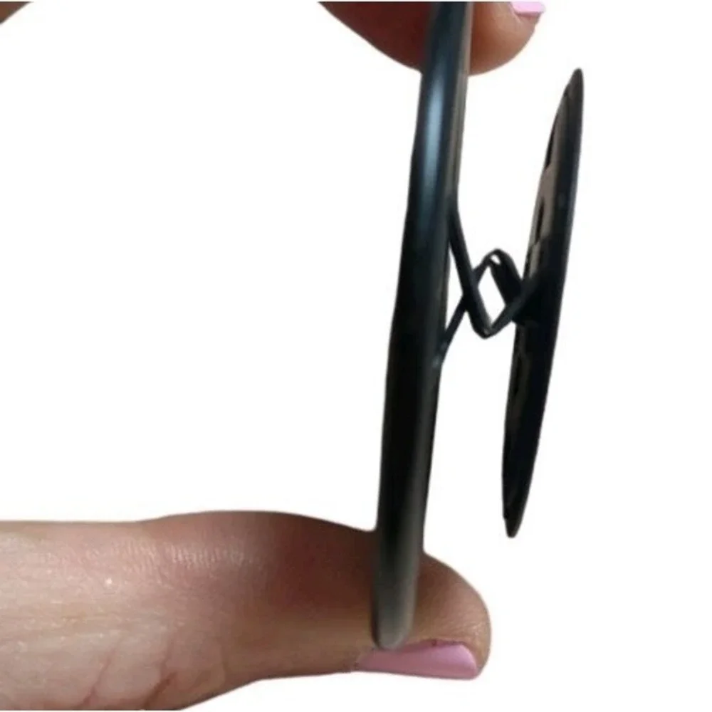 Aa1-O OhSnap Magnetic Ultra Thin Grip & Stand w Magsafe Charge-thru Boring Black